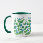 Morning Glory Blue on White Floral Pattern Tasse (Links)