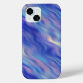 Morning Glory Blue Wavy Textur Case-Mate iPhone Hülle (Rückseite)