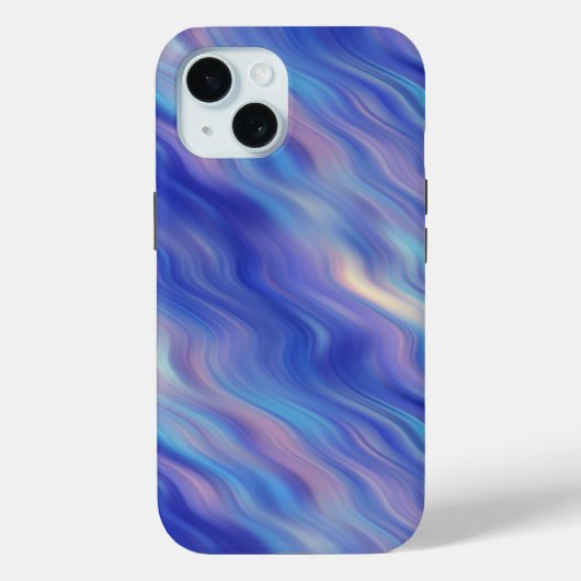 Morning Glory Blue Wavy Textur Case-Mate iPhone Hülle (Rückseite)