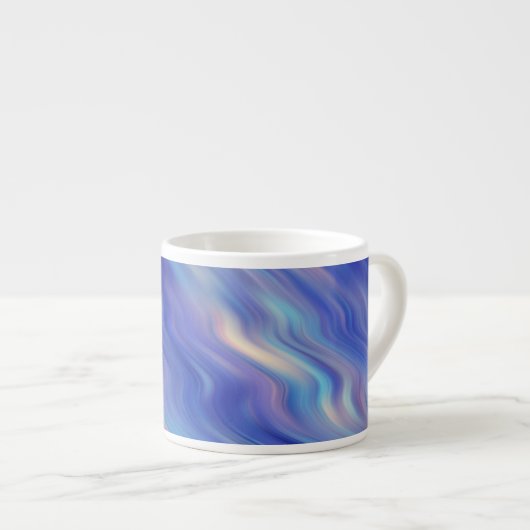 Morning Glory Blue Wavy Textur Espressotasse (Vorderseite Rechts)