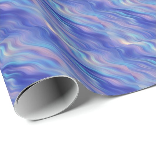 Morning Glory Blue Wavy Textur Geschenkpapier (Rolleneckpunkt)