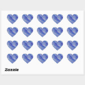 Morning Glory Blue Wavy Textur Herz-Aufkleber (Blatt)
