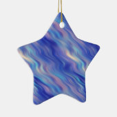 Morning Glory Blue Wavy Textur Keramikornament (Rechts)