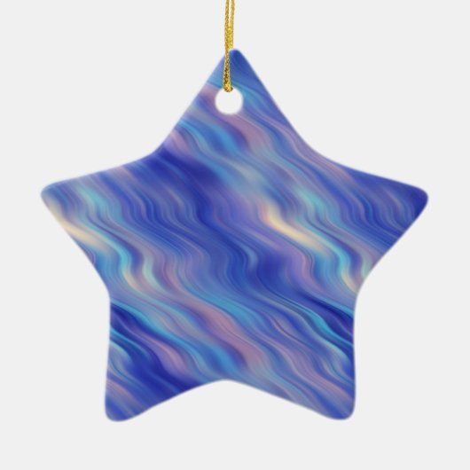 Morning Glory Blue Wavy Textur Keramikornament (Vorne)