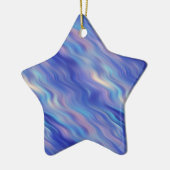 Morning Glory Blue Wavy Textur Keramikornament (Links)