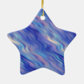 Morning Glory Blue Wavy Textur Keramikornament (Hinten)