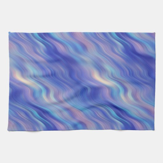 Morning Glory Blue Wavy Textur Küchentuch (Horizontal)