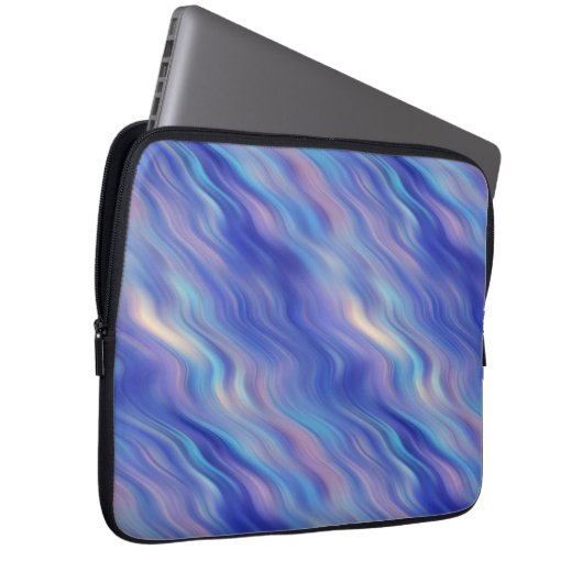 Morning Glory Blue Wavy Textur Laptopschutzhülle (Vorne Rechts)