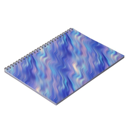 Morning Glory Blue Wavy Textur Notizblock (Linke Seite)