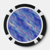 Morning Glory Blue Wavy Textur Pokerchips (Rückseite)