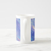 Morning Glory Blue Wavy Textur Porzellantasse (Rückseite)