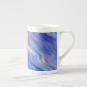 Morning Glory Blue Wavy Textur Porzellantasse (Rechts)
