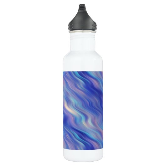 Morning Glory Blue Wavy Textur Trinkflasche (Rechts)