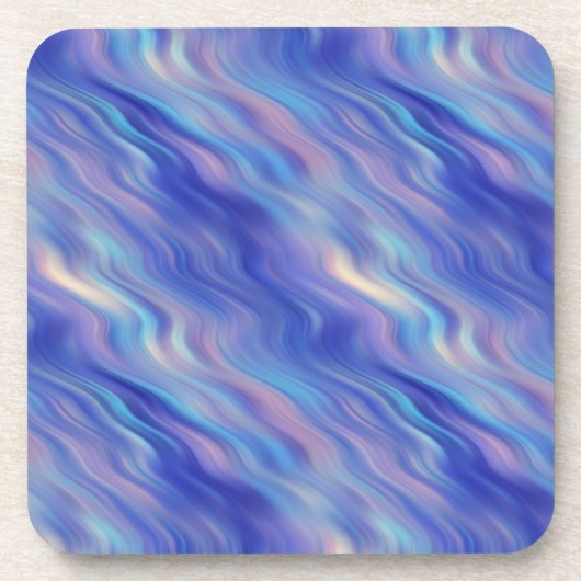Morning Glory Blue Wavy Textur Untersetzer (Vorderseite)