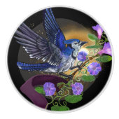 Morning Glory BlueJay Keramikknauf (Vorderseite)