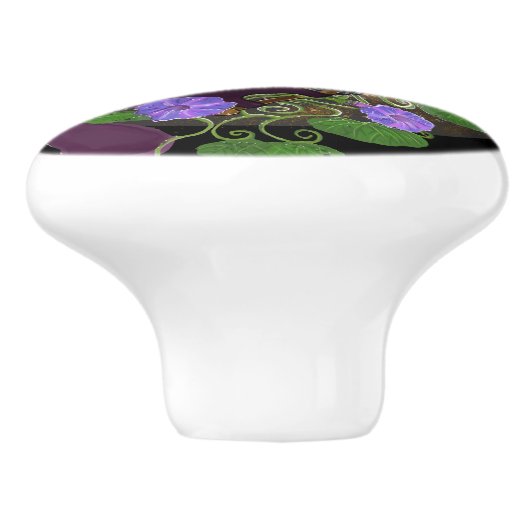 Morning Glory BlueJay Keramikknauf (Seitenansicht)