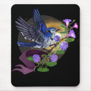 Morning Glory BlueJay Mousepad