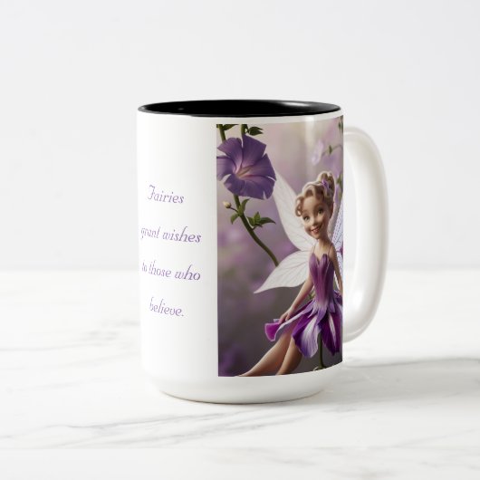 Morning Glory Blume Fairy Zweifarbige Tasse (VorderseiteRechts)