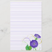 Morning Glory Blume Lila Lined Stationery (Vorderseite)