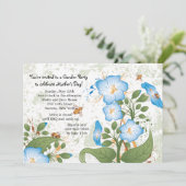 Morning Glory Blume Muttertag Einladung (Stehend Vorderseite)