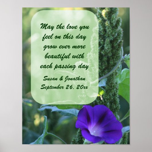 Morning Glory Blume Personalisiert Wedding Poster (Vorne)