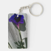Morning Glory Blume Rechteckige Schlüsselkette Schlüsselanhänger (Rückseite)