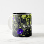 Morning Glory Blume Schwarz-Weiß Personalisiert Zweifarbige Tasse (Vorderseite Links)