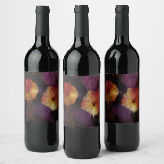 Morning Glory Blume Weinetikett (Flaschen)