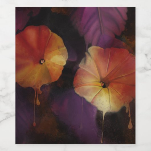 Morning Glory Blume Weinetikett (Einzelnes Label)