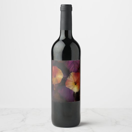 Morning Glory Blume Weinetikett (Vorderseite)