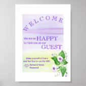 Morning Glory Blume Willkommen WLAN-Passwort des G Poster (Vorne)