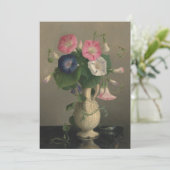 Morning Glory Blume Zeichnen flacher Grußkarte Karte (Stehend Vorderseite)