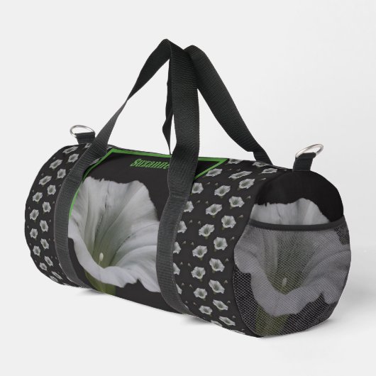 Morning Glory Blumen Mirror Personalisiert Duffle Bag (Rechte Ecke)