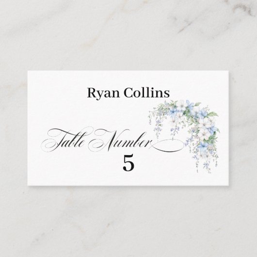 Morning Glory Calligraphy Place Cards Platzkarte (Vorderseite)