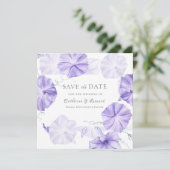 Morning Glory Calligraphy Save The Date (Stehend Vorderseite)