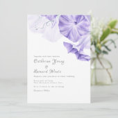 Morning Glory Calligraphy Wedding Einladung (Stehend Vorderseite)