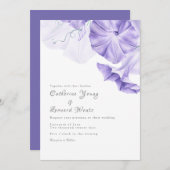 Morning Glory Calligraphy Wedding Einladung (Vorne/Hinten)