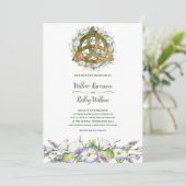 Morning Glory Celtic Orange Triquetra Handfasting Einladung (Stehend Vorderseite)