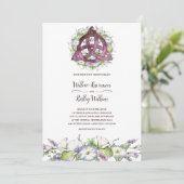 Morning Glory Celtic Plumb Triquetra Handfasting Einladung (Stehend Vorderseite)