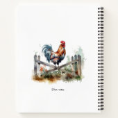 Morning Glory: Eatercolor Rooster, custom Notizblock (Rückseite)