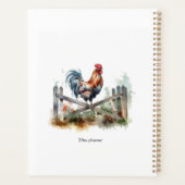 Morning Glory: Eatercolor Rooster, custom Planer (Rückseite)