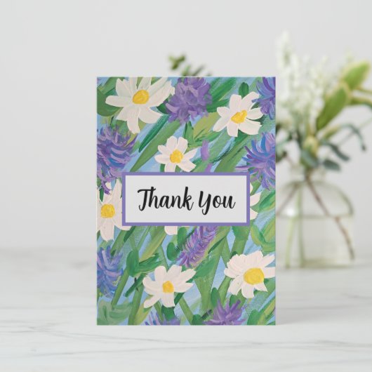 Morning Glory Floral Dankeschön Hinweise Dankeskarte (Stehend Vorderseite)