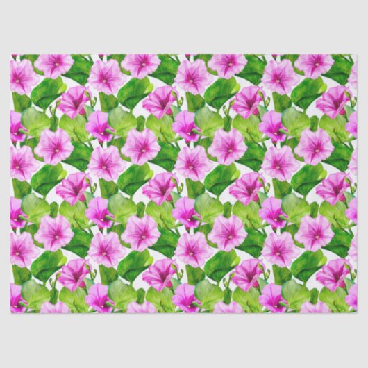 Morning Glory Floral Pattern Seidenpapier (Vorderseite)