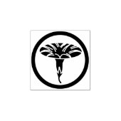 Morning glory flower, encircled / 丸に朝顔 gummistempel (Prägung)