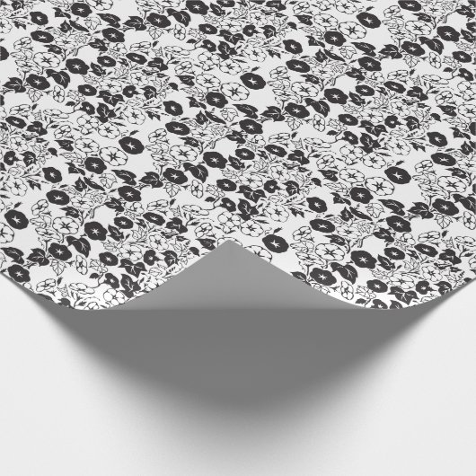 Morning Glory Flower Garden BW I Geschenkpapier (Ecke)