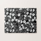 Morning Glory Flower Garden BW II Puzzle (Horizontal)