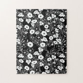 Morning Glory Flower Garden BW II Puzzle (Vertikal)
