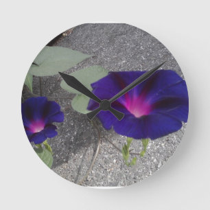 Morning Glory flower Wall Clock Runde Wanduhr