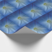 Morning Glory Himmlisch Blue Blume Foto Geschenkpapier (Ecke)
