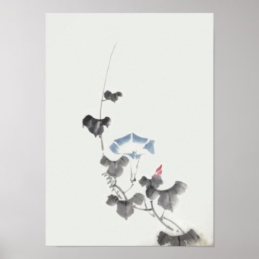Morning Glory Hokusai Japanisch Fine Art Art Poster (Vorne)